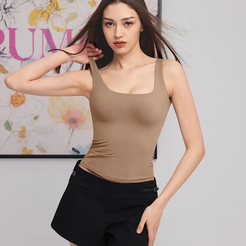 Pumiey Square Neck Tank Top