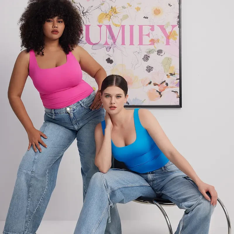 Pumiey Square Neck Tank Top