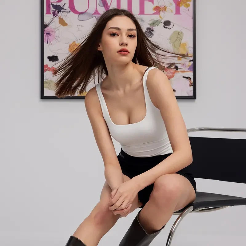 Pumiey Square Neck Tank Top