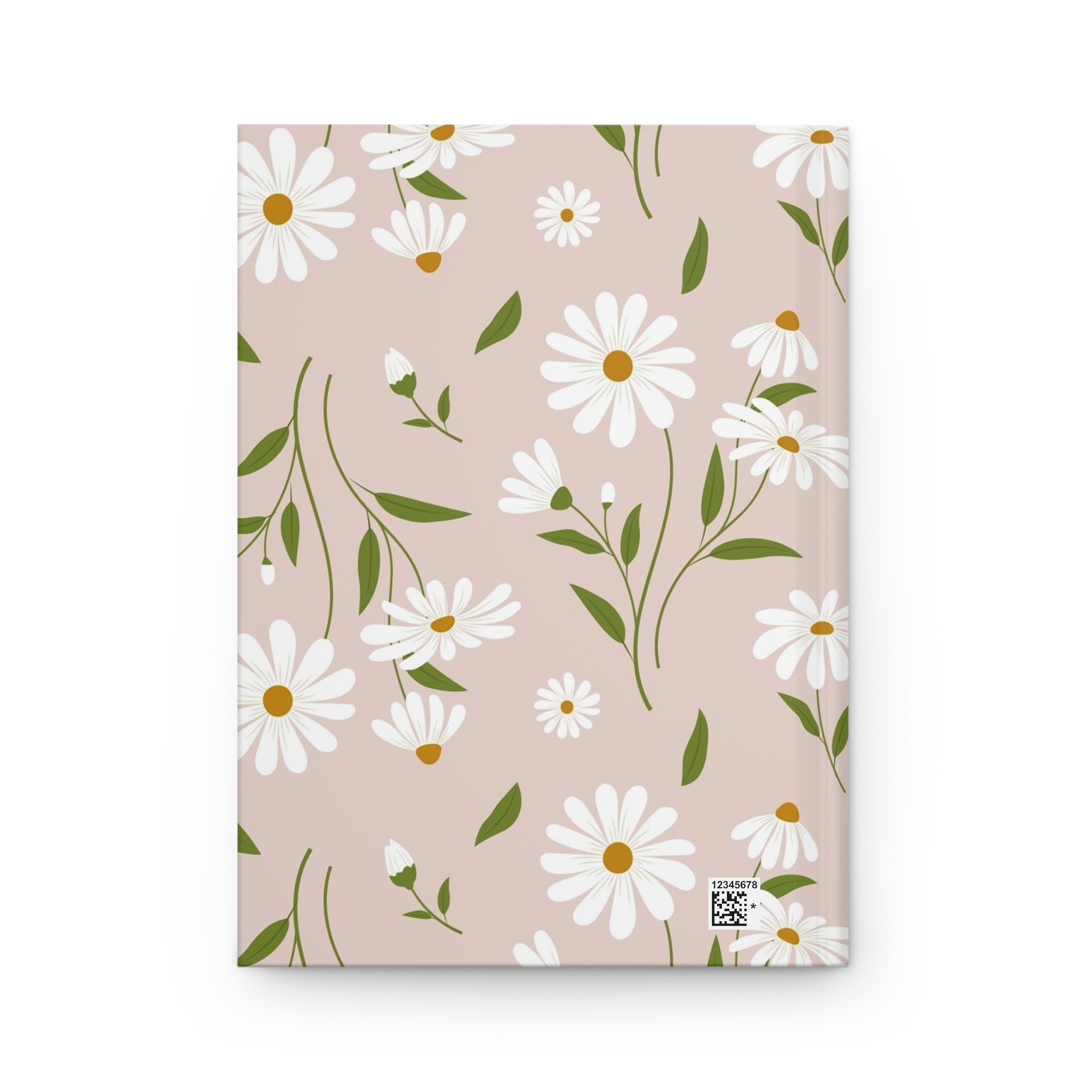 Floral Hardcover Journal — Matte Daisy & Wildflower Notebook, Personalized Name Label