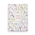 Floral Hardcover Journal — Matte Daisy & Wildflower Notebook, Personalized Name Label